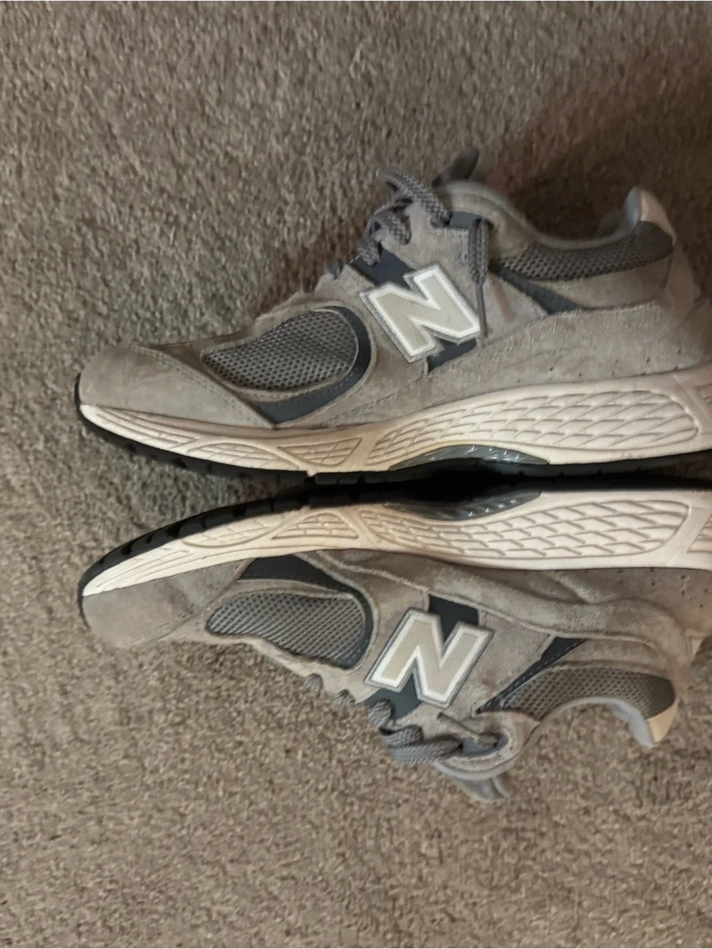 New Balance Gray Mesh & Suede Sneakers 2002 R